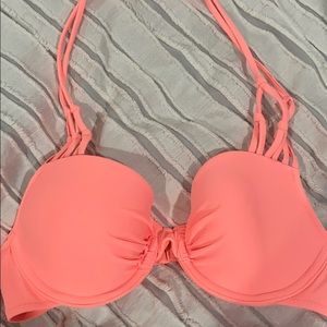 Bright peachy bikini top